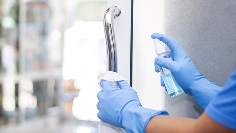 Clean door handle